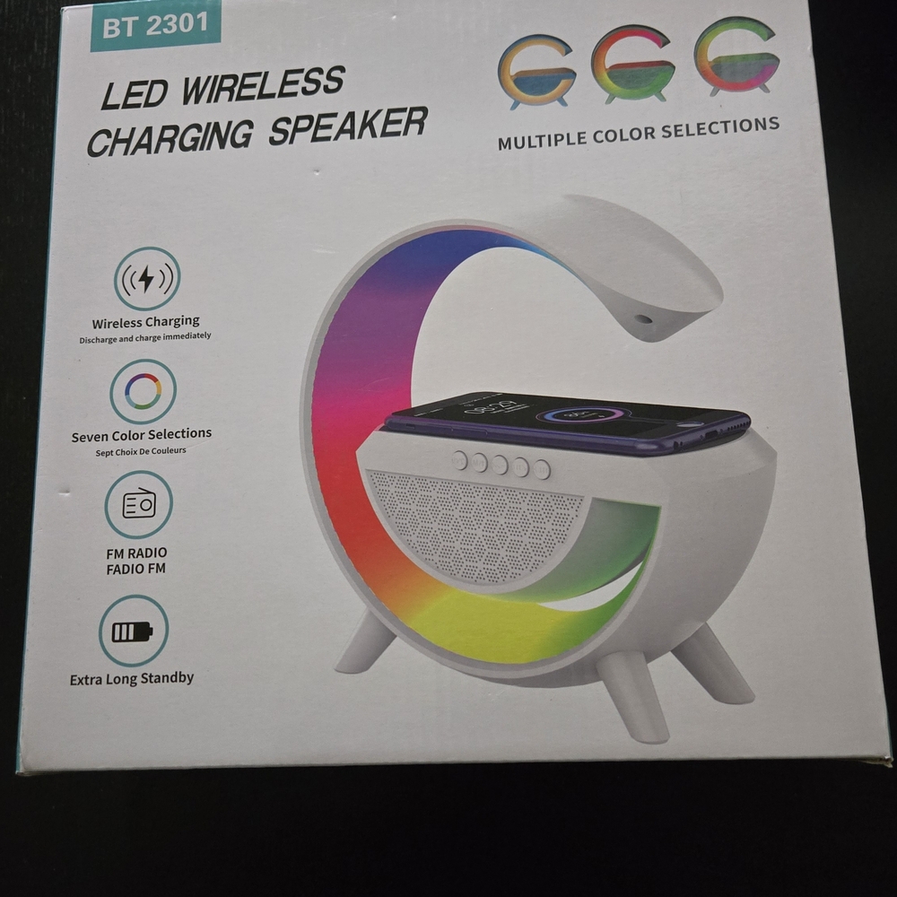 LED Wireless Charging Speaker with Color Selections